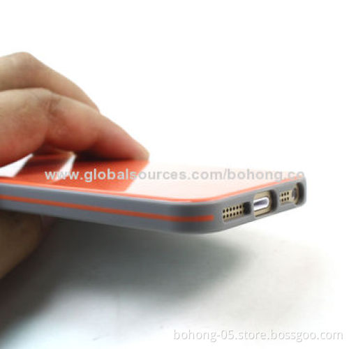 TPU Cases for iPhone 5S, High-transparent PC Back, Camera Slot with Black Circle